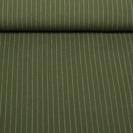 Viskoseleinen Slub Streifen Dunkelgrün