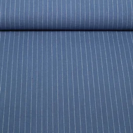 Viskoseleinen Slub Streifen Jeansblau