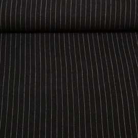 Viskoseleinen Slub Streifen Schwarz