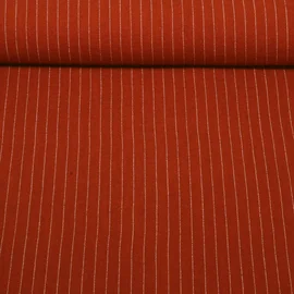 Viskoseleinen Slub Streifen Ziegelrot