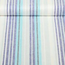 Viskoseleinen Streifen Blau Garngefärbt