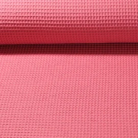 Waffelpiqué "Gina" Uni Dunkelrosa