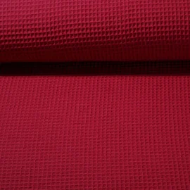 Waffelpiqué "Gina" Uni Rot