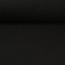 Waffelpiqué "Gina" Uni Schwarz