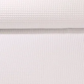 Waffelpiqué "Gina" Uni Weiß