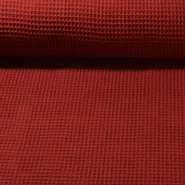 Waffelpiqué "Gina" Uni Ziegelrot