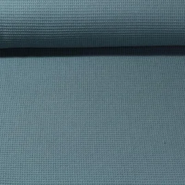 Waffelpiqué Ministruktur Uni Petrolgrün