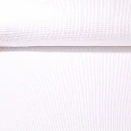 Waffelpiqué Ministruktur Uni Weiß