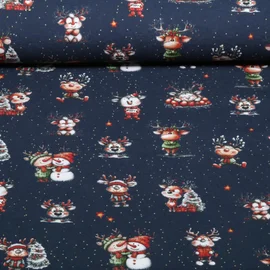 Weihnachtsjersey Fröhliche Rentiere Navy