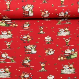 Weihnachtsjersey Weihnachtsmann Rentier Rot