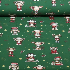 Weihnachtsjersey Weihnachtstiere Grün