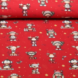 Weihnachtsjersey Weihnachtstiere Rot