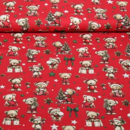Weihnachtspopeline Bärchen Rot