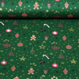 Weihnachtspopeline Baumschmuck Sterne Grün