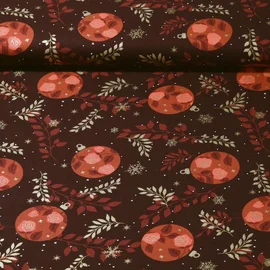 Weihnachtspopeline Christbaumkugeln Zweige Bordeaux Gold