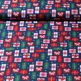 Weihnachtspopeline Geschenke Blau