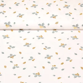 Weihnachtspopeline Ilexblätter Weiß