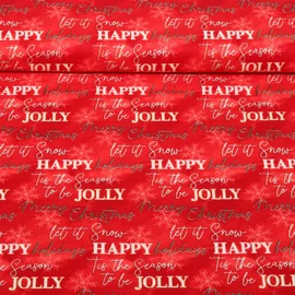 Weihnachtspopeline Merry Christmas Rot