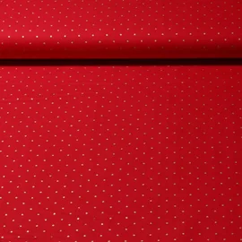 Weihnachtspopeline Minipunkte Rot Gold