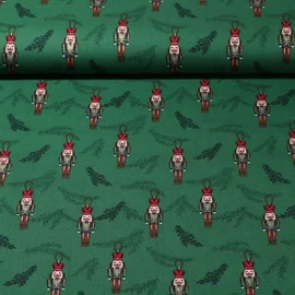 Weihnachtspopeline Nussknacker Zweige Tannengrün