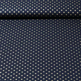 Weihnachtspopeline Sterne Blau Gold