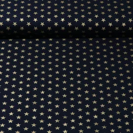 Weihnachtspopeline Sterne Blau Gold