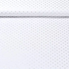 Weihnachtspopeline Sterne Ecru Silber