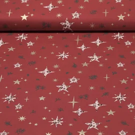 Weihnachtspopeline Sterne Leo Ziegelrot