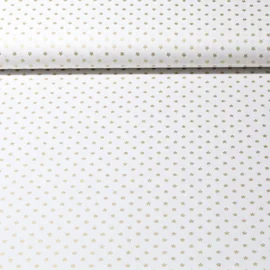 Weihnachtspopeline Sterne Weiß Gold