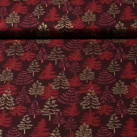 Weihnachtspopeline Tannen Bordeaux Gold
