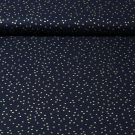 Weihnachtspopeline Tupfen Navy Gold