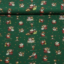 Weihnachtspopeline Weihnachtsmann und Elch Grün