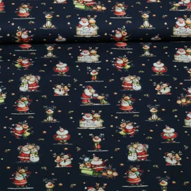 Weihnachtspopeline Weihnachtsmann und Elch Navy
