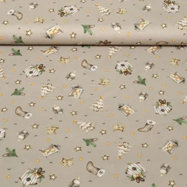 Weihnachtspopeline Wintermotive Grau
