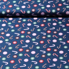 Weihnachtspopeline Zuckerstangen Blau