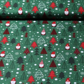 Weihnachtspopeline Zwerge und Bäume Grün