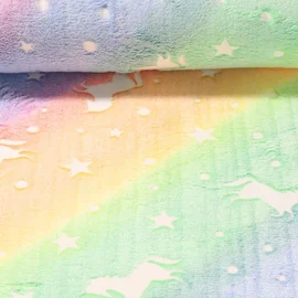 Wellnessfleece Leuchtend Einhörner Multicolor