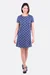Schnittmuster A-Linien-Kleid Stretch Jacquard blau