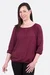 Schnittmuster Jerseybluse weinrot Bündchen