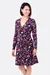 Schnittmuster Jerseykleid V-Ausschnitt Wickel Blumenmuster nähen
