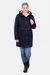 Nähanleitung Parka blau Tasche Futter Kordel selber nähen