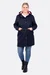 Schnittmuster Damen Mantel Parka blau Kapuze Knopfleiste DIY