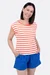 Sommershirt Schnittmuster Streifen Bio-Jersey orange nähen