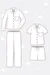 Schnittmuster Pyjama Schlafanzug Webware nähen technische Zeichnung