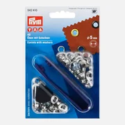 Ösen mit Scheiben Silber 5mm