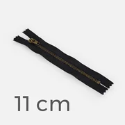 Jeans-Reißverschluss Metall Messing 11cm Schwarz B5