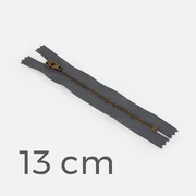Jeans-Reißverschluss Metall Messing 13cm Anthrazit B39