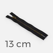 Jeans-Reißverschluss Metall Messing 13 cm Schwarz B5