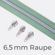 Reißverschluss Metallisiert Silber 6,5mm Mint D250