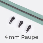 Reißverschluss Gunmetal 4mm Mint D250 1m lang